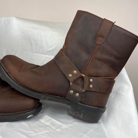 Dingo DI19094-Brown-W-Harness Leather CowBoy Motorcycle Boots Size 15 - Picture 4 of 8